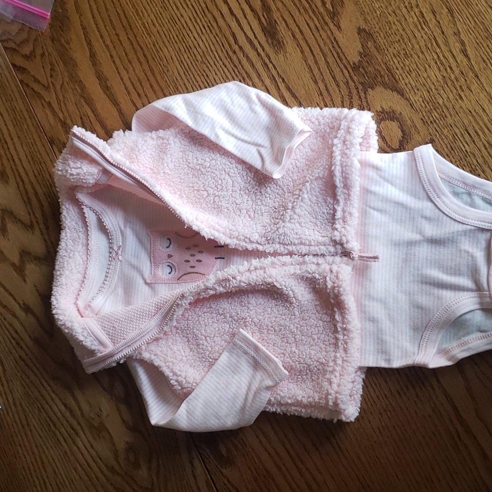 Carter's Pink Onesie with Vest, 12M, brand new